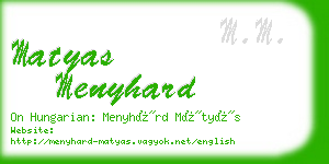 matyas menyhard business card